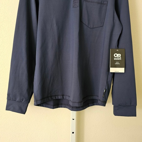 OUTDOOR RESEARCH NWT Baritone Naval Blue L/S ActiveTemp Button Henley Sz M - Picture 6 of 16